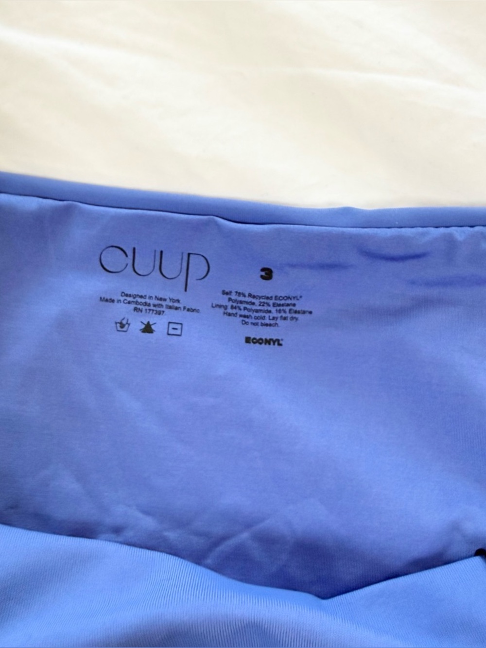 CUUP Bikini Bottom Medium Iris Blue Minimal Swim NWT Classic Cut - Picture 3 of 4